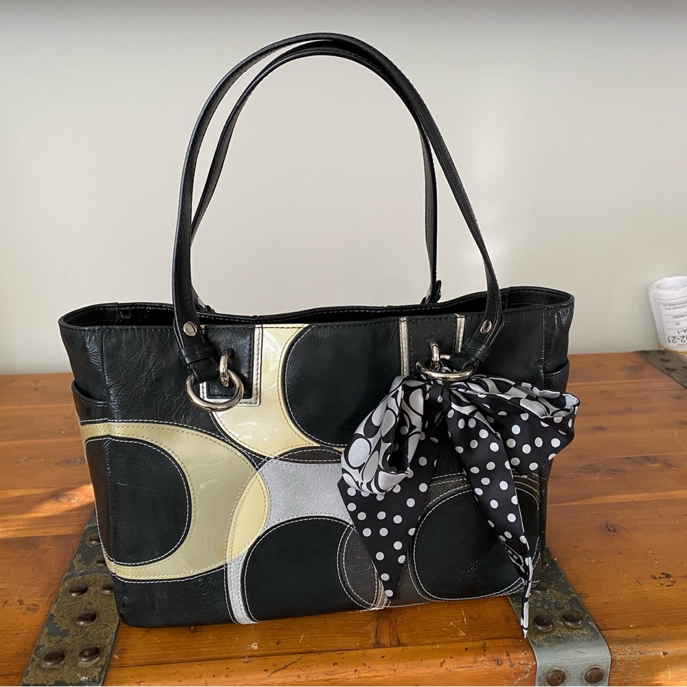 Black Coach Inlaid “C” shoulder bag